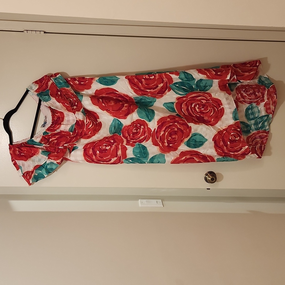 Vineyard Vines Floral Dress For The 144th Kentucky Derby Size 14 Red Rose